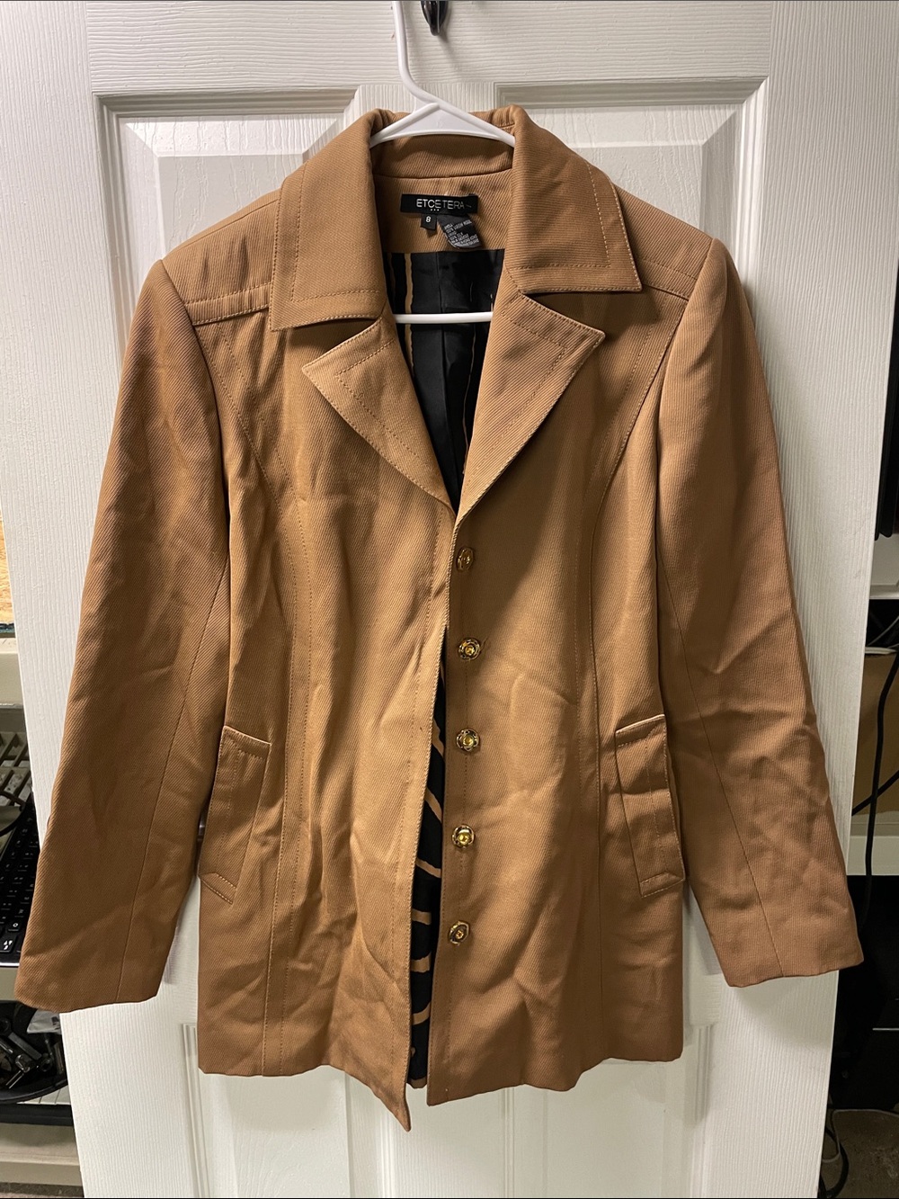 Tan/Camel Wool Single-Breasted Coat